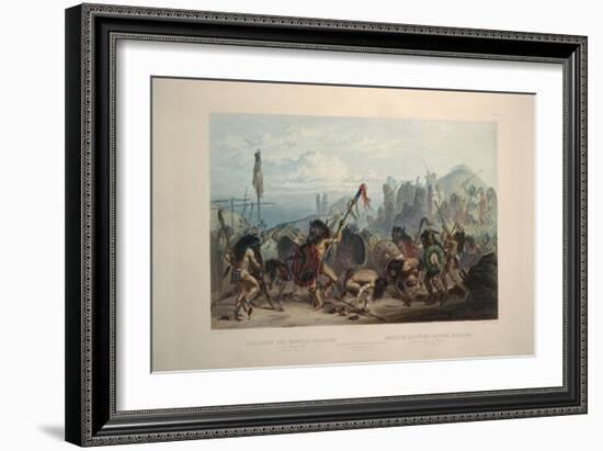 Bison Dance of the Mandan Indians-Karl Bodmer-Framed Giclee Print