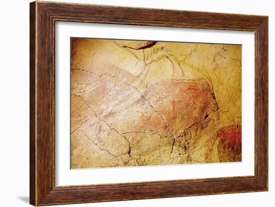 Bison, from the Caves at Altamira, C.15000 BC (Cave Painting)-Prehistoric Prehistoric-Framed Giclee Print