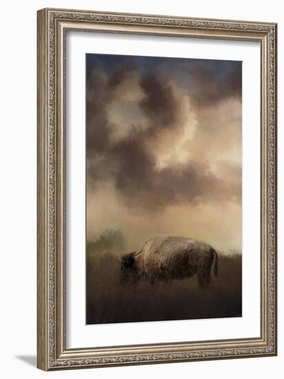 Bison Grazing at Sunrise-Jai Johnson-Framed Giclee Print