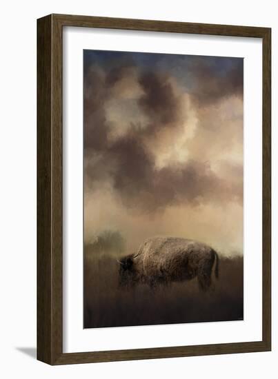 Bison Grazing at Sunrise-Jai Johnson-Framed Giclee Print