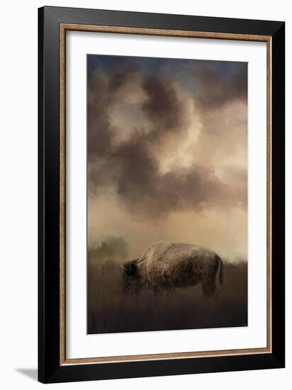 Bison Grazing at Sunrise-Jai Johnson-Framed Giclee Print