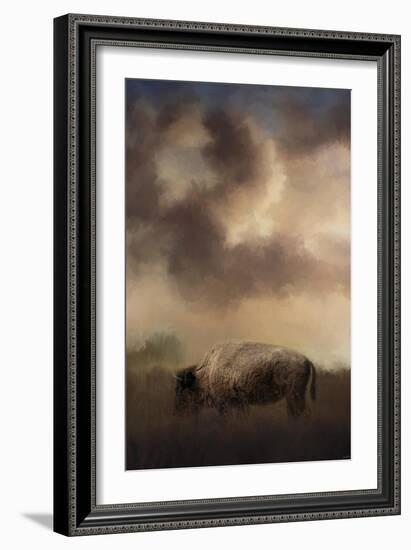 Bison Grazing at Sunrise-Jai Johnson-Framed Giclee Print