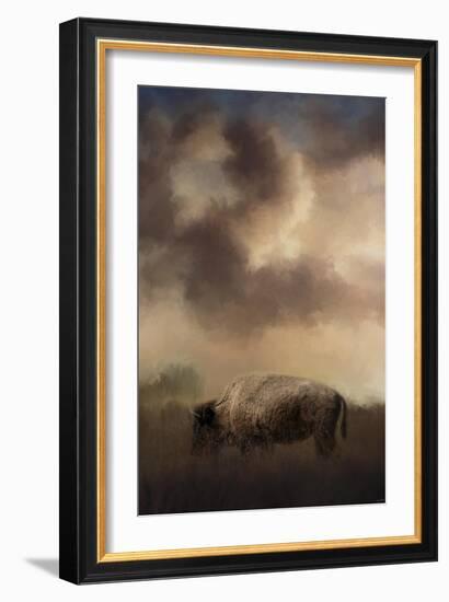 Bison Grazing at Sunrise-Jai Johnson-Framed Giclee Print