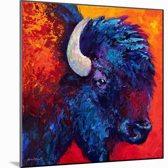 Bison Head II-Marion Rose-Mounted Giclee Print