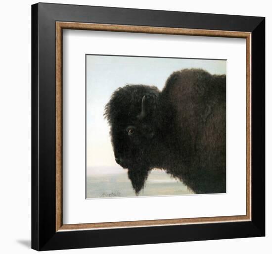 Bison Head-Albert Bierstadt-Framed Premium Giclee Print