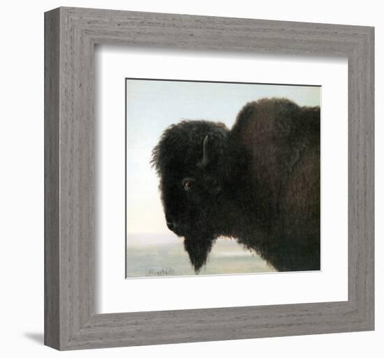 Bison Head-Albert Bierstadt-Framed Premium Giclee Print