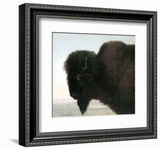 Bison Head-Albert Bierstadt-Framed Premium Giclee Print