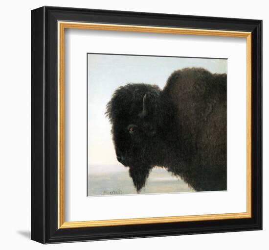 Bison Head-Albert Bierstadt-Framed Premium Giclee Print