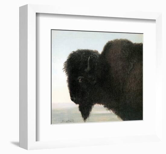 Bison Head-Albert Bierstadt-Framed Premium Giclee Print