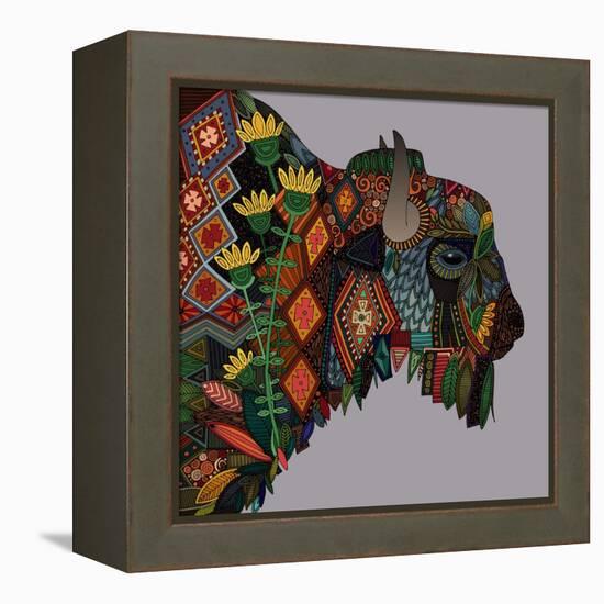 Bison Heather-Sharon Turner-Framed Stretched Canvas