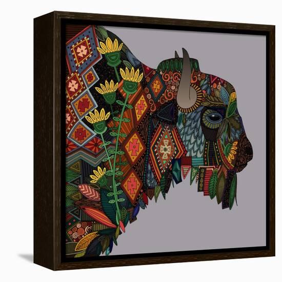 Bison Heather-Sharon Turner-Framed Stretched Canvas