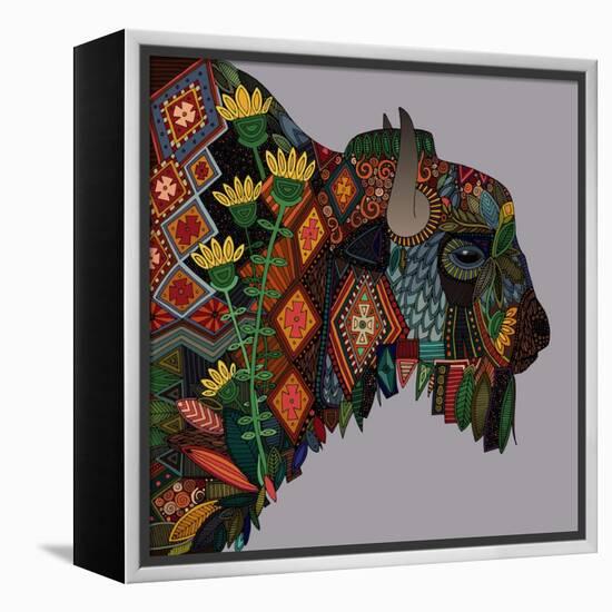 Bison Heather-Sharon Turner-Framed Stretched Canvas