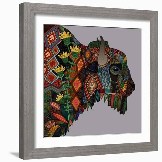 Bison Heather-Sharon Turner-Framed Art Print