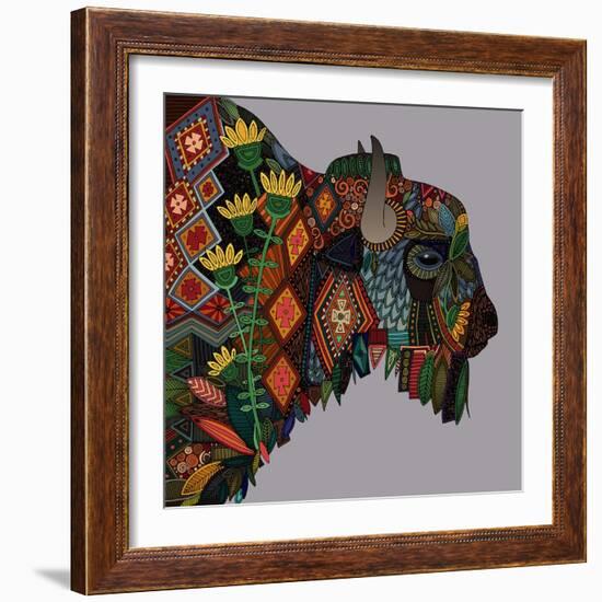 Bison Heather-Sharon Turner-Framed Art Print