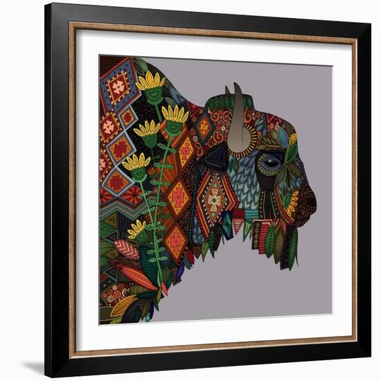 Bison Heather-Sharon Turner-Framed Art Print