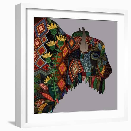 Bison Heather-Sharon Turner-Framed Art Print