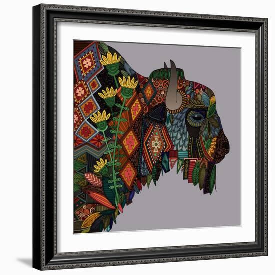 Bison Heather-Sharon Turner-Framed Art Print