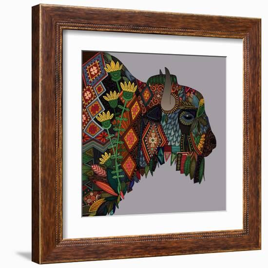 Bison Heather-Sharon Turner-Framed Art Print