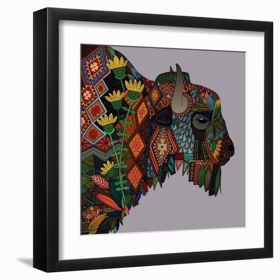 Bison Heather-Sharon Turner-Framed Art Print