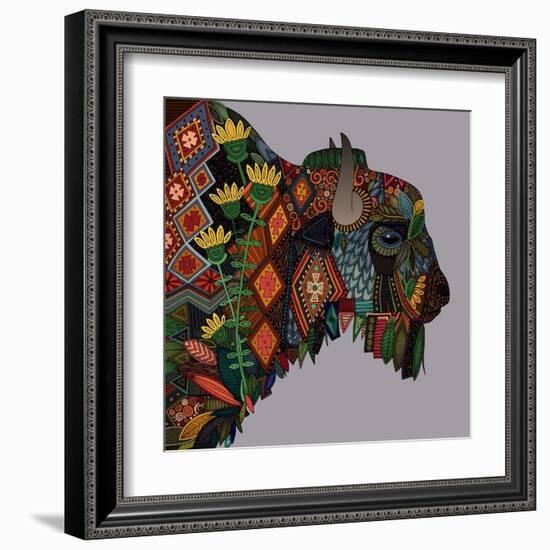 Bison Heather-Sharon Turner-Framed Art Print