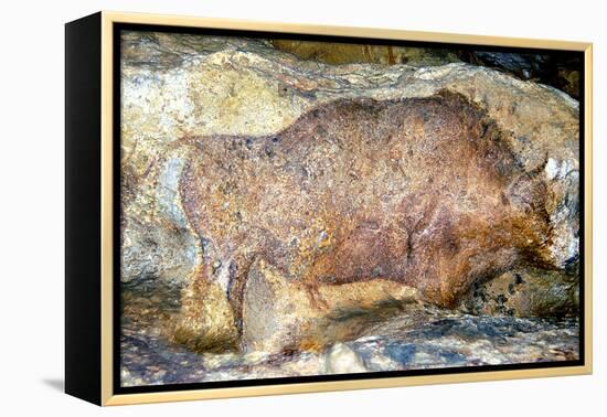 Bison in Font De Gaume, c.25,000 B.C.-Prehistoric-Framed Premier Image Canvas