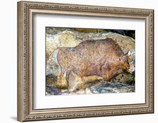 Bison in Font De Gaume, c.25,000 B.C.-Prehistoric-Framed Photographic Print