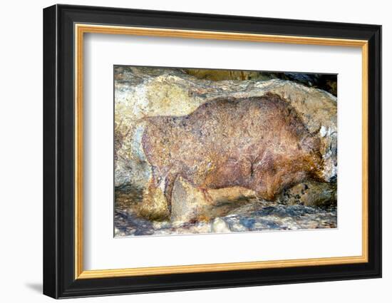 Bison in Font De Gaume, c.25,000 B.C.-Prehistoric-Framed Photographic Print