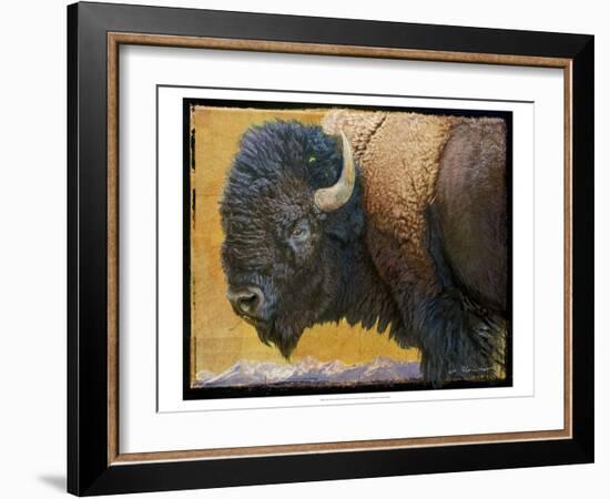 Bison Portrait III-Chris Vest-Framed Art Print