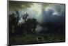 Bison Trail: Approaching Storm-Albert Bierstadt-Mounted Premium Giclee Print