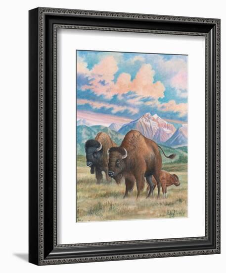 Bison-Ron Jenkins-Framed Art Print