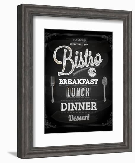 Bistro Chalkboard Poster For Vintage Design-Ozerina Anna-Framed Art Print