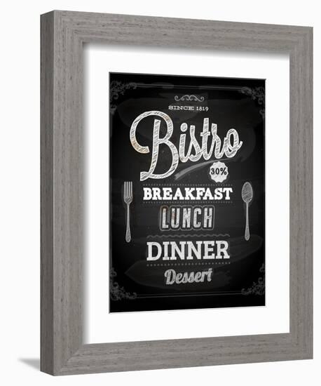 Bistro Chalkboard Poster For Vintage Design-Ozerina Anna-Framed Art Print