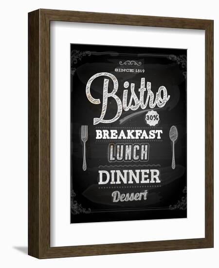 Bistro Chalkboard Poster For Vintage Design-Ozerina Anna-Framed Art Print