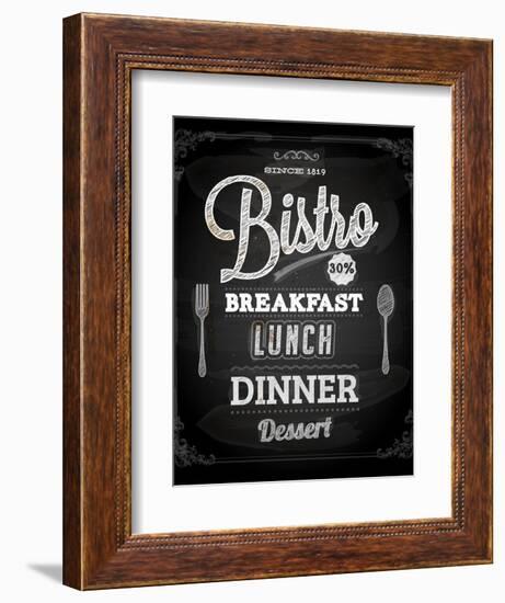 Bistro Chalkboard Poster For Vintage Design-Ozerina Anna-Framed Art Print