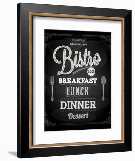 Bistro Chalkboard Poster For Vintage Design-Ozerina Anna-Framed Art Print