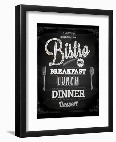 Bistro Chalkboard Poster For Vintage Design-Ozerina Anna-Framed Art Print