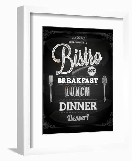 Bistro Chalkboard Poster For Vintage Design-Ozerina Anna-Framed Art Print