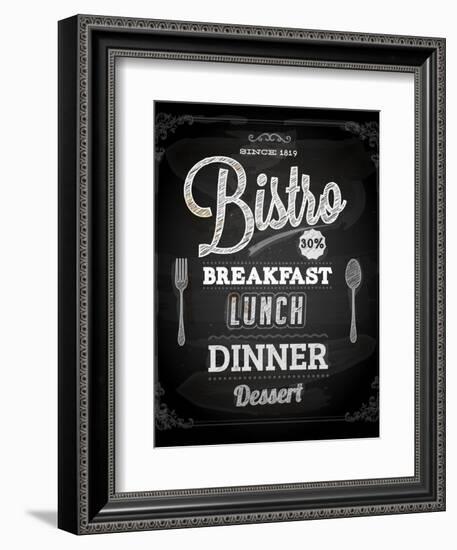 Bistro Chalkboard Poster For Vintage Design-Ozerina Anna-Framed Art Print