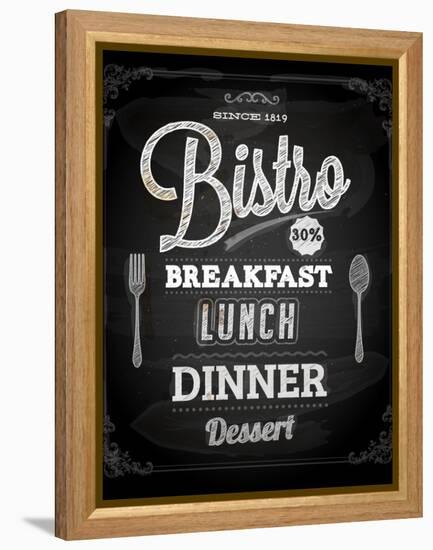 Bistro Chalkboard Poster For Vintage Design-Ozerina Anna-Framed Stretched Canvas