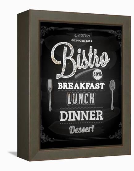 Bistro Chalkboard Poster For Vintage Design-Ozerina Anna-Framed Stretched Canvas