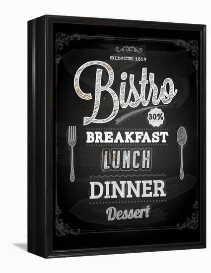 Bistro Chalkboard Poster For Vintage Design-Ozerina Anna-Framed Stretched Canvas