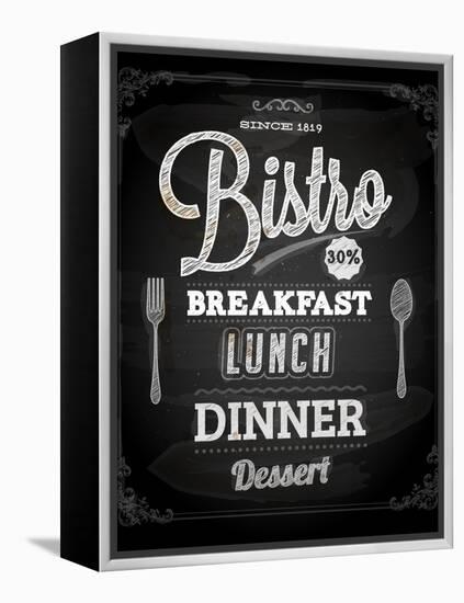 Bistro Chalkboard Poster For Vintage Design-Ozerina Anna-Framed Stretched Canvas