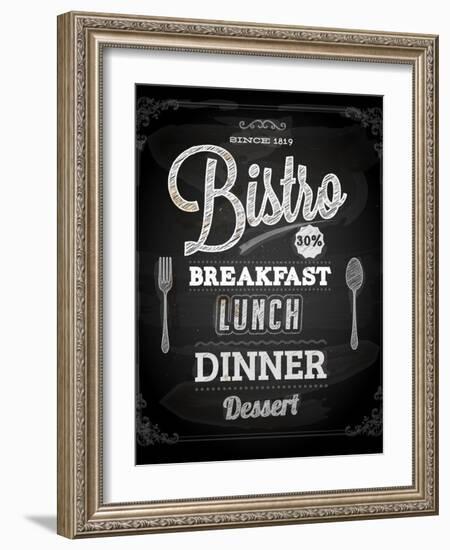 Bistro Chalkboard Poster For Vintage Design-Ozerina Anna-Framed Art Print