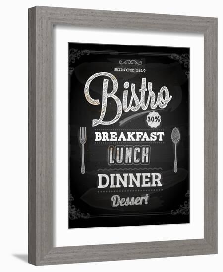 Bistro Chalkboard Poster For Vintage Design-Ozerina Anna-Framed Art Print