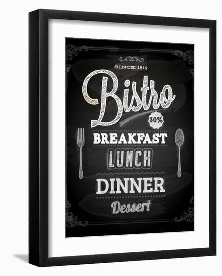 Bistro Chalkboard Poster For Vintage Design-Ozerina Anna-Framed Art Print