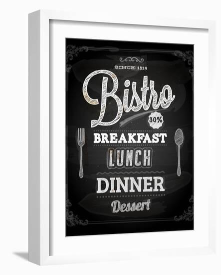 Bistro Chalkboard Poster For Vintage Design-Ozerina Anna-Framed Art Print