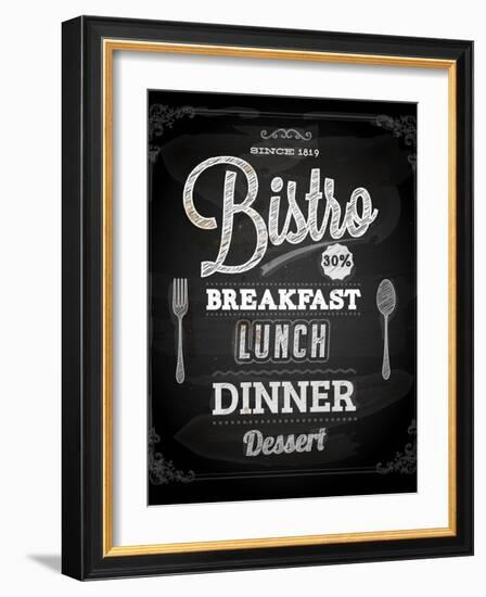 Bistro Chalkboard Poster For Vintage Design-Ozerina Anna-Framed Art Print