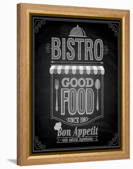 Bistro Poster Chalkboard-avean-Framed Stretched Canvas