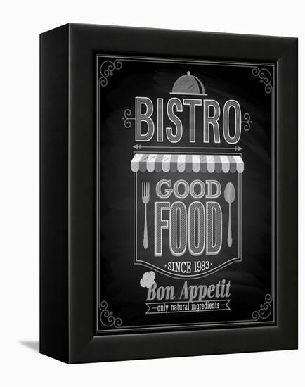 Bistro Poster Chalkboard-avean-Framed Stretched Canvas