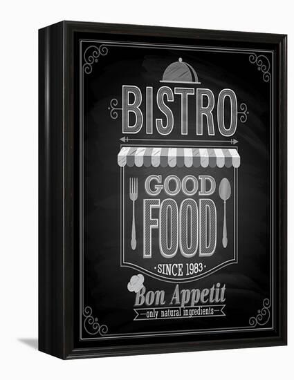 Bistro Poster Chalkboard-avean-Framed Stretched Canvas